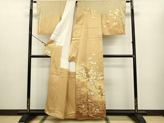 平和屋着物●訪問着 駒刺繍 短冊吉祥枝花文 暈し染め 金彩 やまと誂製 正絹 逸品 DAAV3305du