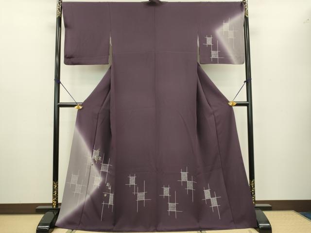 平和屋着物●訪問着 葡萄蔦の葉文 暈し染め 金彩 正絹 逸品 DAAV3335du
