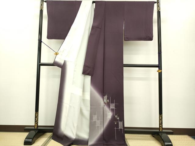 平和屋着物●訪問着 葡萄蔦の葉文 暈し染め 金彩 正絹 逸品 DAAV3335du