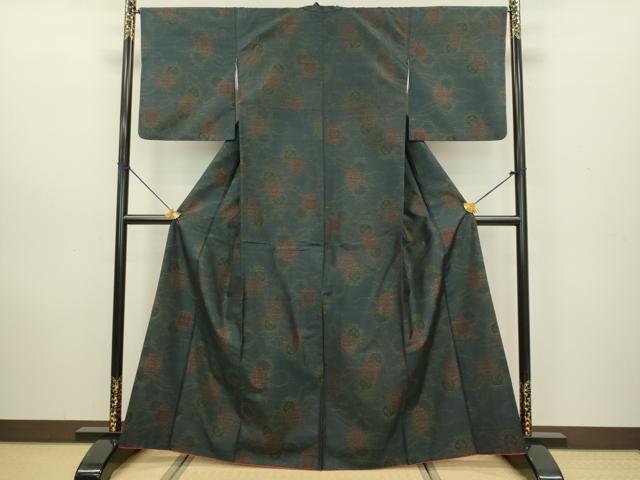 平和屋着物●本場大島紬 舞花文 正絹 逸品 DAAV3360du