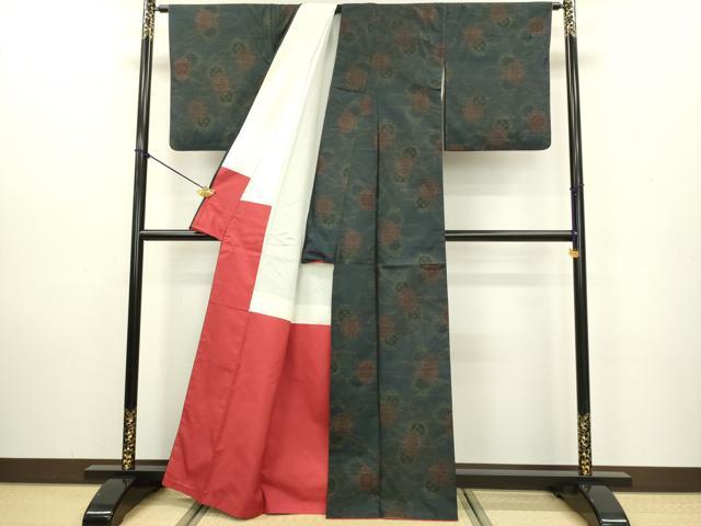平和屋着物●本場大島紬 舞花文 正絹 逸品 DAAV3360du