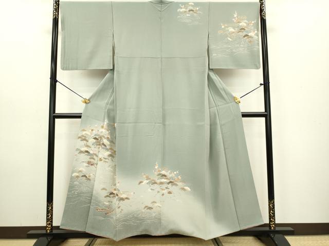 平和屋着物●訪問着 松竹梅 暈し染め 金彩 正絹 逸品 DAAV3368du