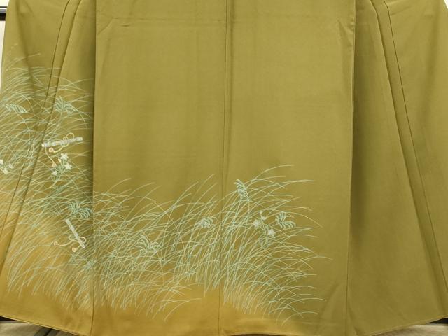 平和屋着物●訪問着 刺繍 笛花文 暈し染め 金銀彩 正絹 逸品 未使用 DAAV3398du