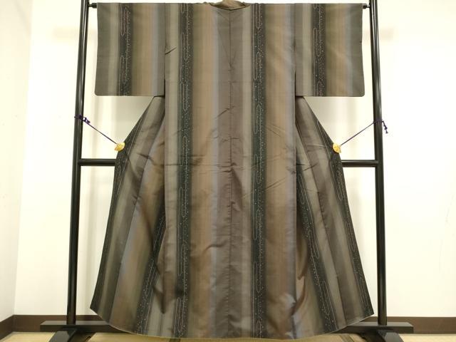平和屋着物●本場大島紬 9マルキ 間道 正絹 逸品 DAAV3447du