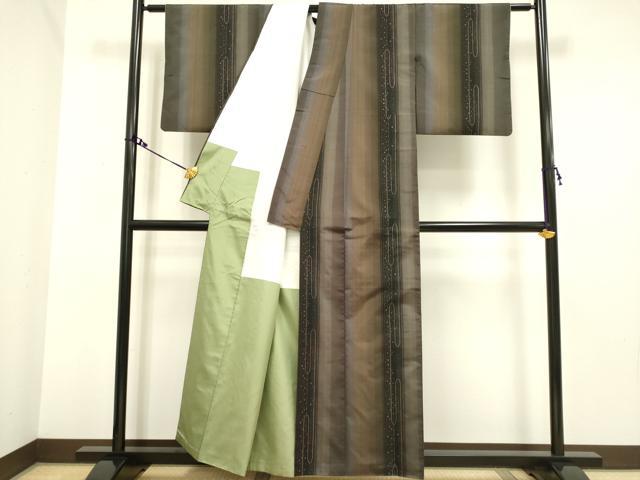平和屋着物●本場大島紬 9マルキ 間道 正絹 逸品 DAAV3447du