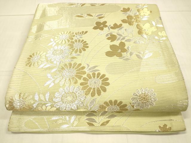 平和屋着物*夏物 六通柄 京袋帯 草花文 金銀糸 正絹 逸品 DAAV3816cm