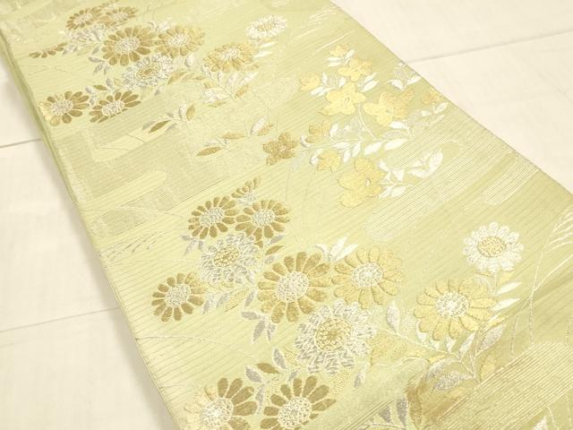 平和屋着物*夏物 六通柄 京袋帯 草花文 金銀糸 正絹 逸品 DAAV3816cm