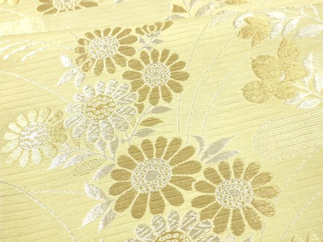 平和屋着物*夏物 六通柄 京袋帯 草花文 金銀糸 正絹 逸品 DAAV3816cm