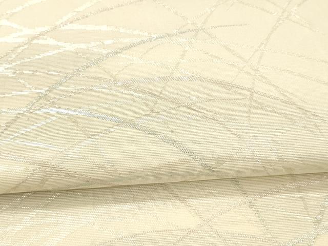 平和屋着物*夏物 六通柄袋帯 草葉文 銀糸 正絹 逸品 DAAV3908cm