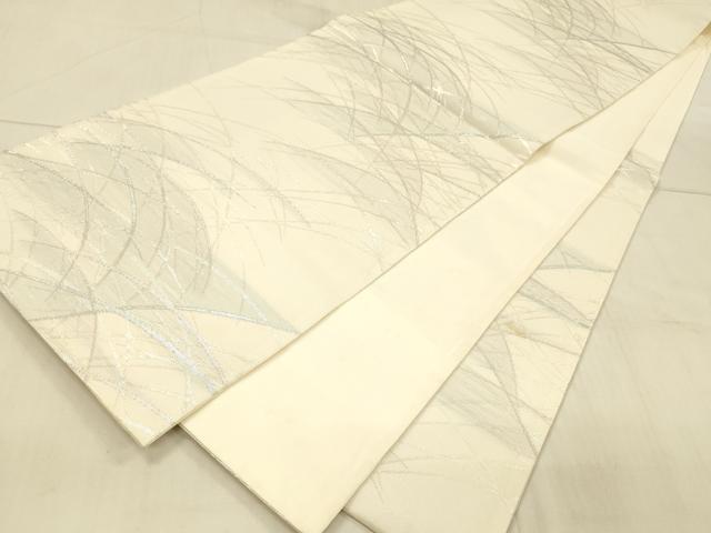 平和屋着物*夏物 六通柄袋帯 草葉文 銀糸 正絹 逸品 DAAV3908cm