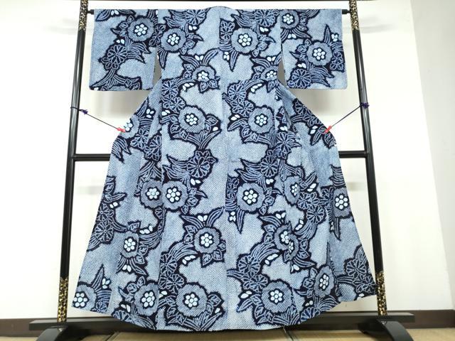 平和屋着物∴夏物 浴衣 有松鳴海絞り 舞花文 綿 逸品 DAAV4025ud