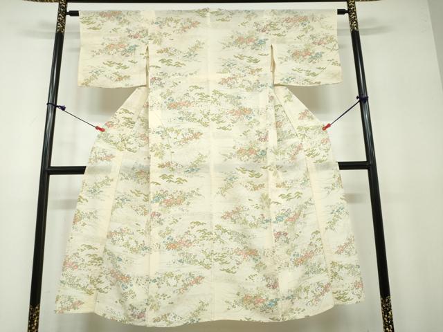 平和屋着物*夏物 小紋 絽 風景草花文 正絹 逸品 DAAV4273ud