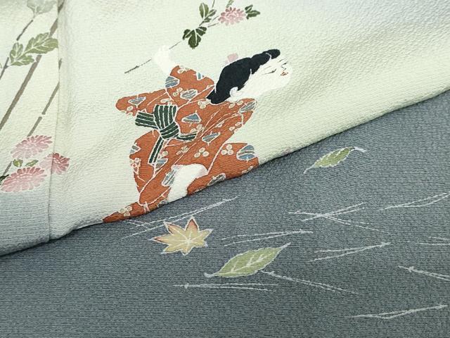 平和屋着物●訪問着 友禅 作家物 童子遊び 暈し染め 正絹 逸品 DAAV4857ud