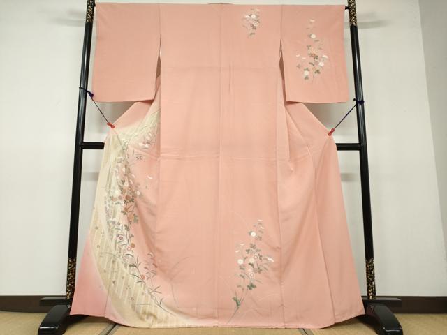 平和屋着物●訪問着 草花文 暈し染め 金彩 正絹 逸品 DAAV4880ud