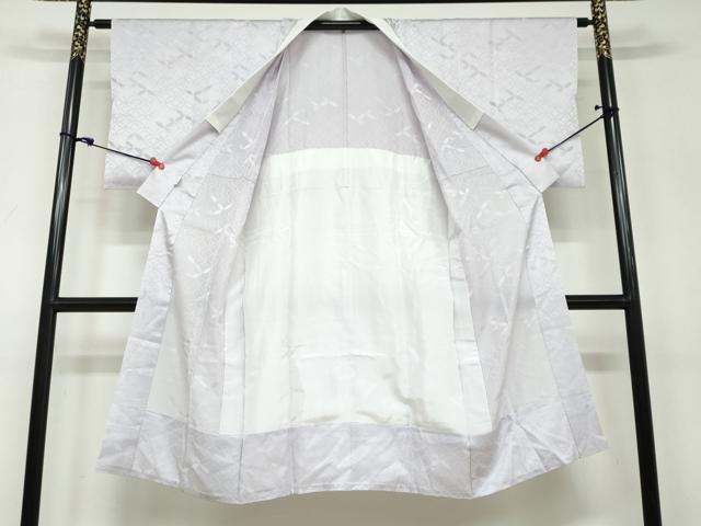 平和屋着物●長襦袢 無双仕立て 七宝地紋 藤色 正絹 逸品 未使用 DAAV4898ud