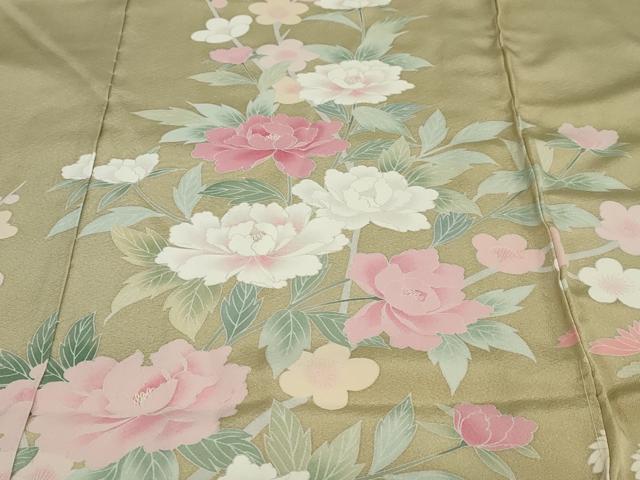平和屋着物●訪問着 友禅 草花文 仮絵羽 正絹 逸品 未使用 DAAV4919ud