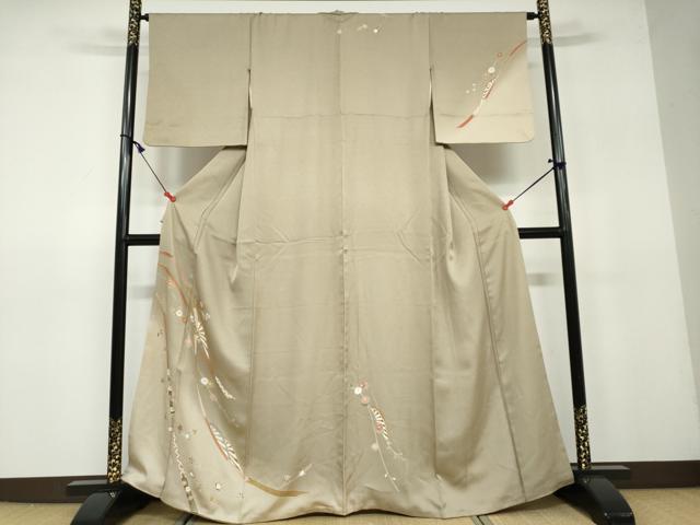 平和屋着物●訪問着 片輪車草花文 暈し染め 金彩 正絹 逸品 DAAV4927ud