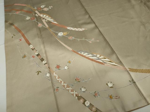 平和屋着物●訪問着 片輪車草花文 暈し染め 金彩 正絹 逸品 DAAV4927ud