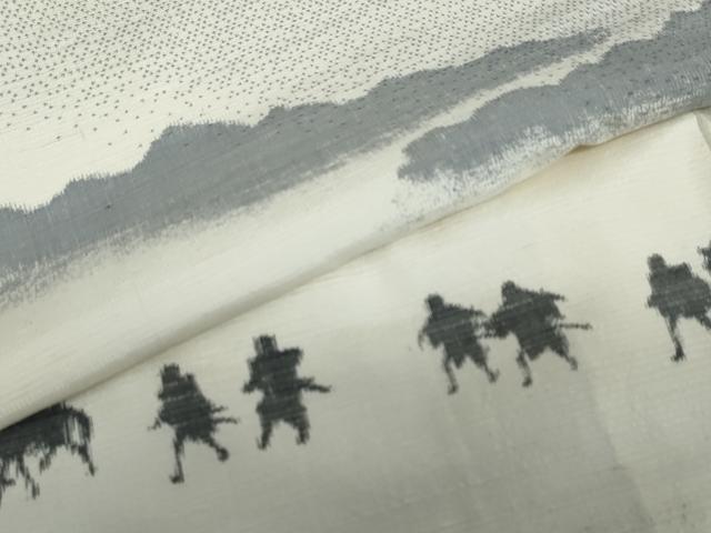 平和屋着物●訪問着 紬地 大名行列 正絹 逸品 DAAV4956ud