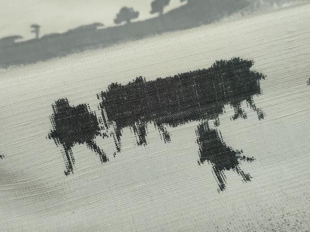 平和屋着物●訪問着 紬地 大名行列 正絹 逸品 DAAV4956ud