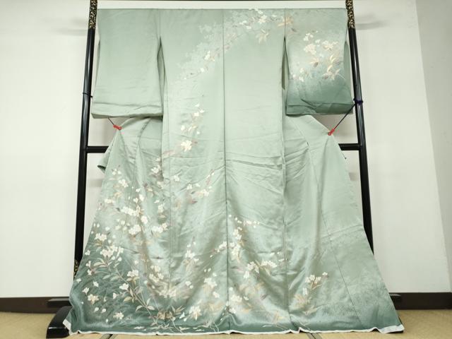 平和屋着物●訪問着 枝花文 金彩 仮絵羽 正絹 逸品 未使用 DAAV4970ud