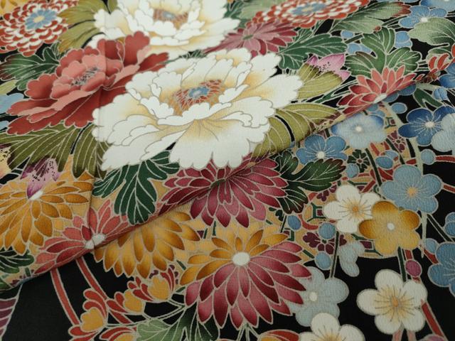 平和屋着物●豪華黒留袖 友禅 作家物 吉祥草花文 正絹 逸品 DAAV4971ud