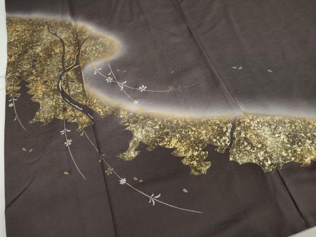 平和屋着物●訪問着 駒刺繍 枝垂れ草花文 暈し染め 金銀彩 正絹 逸品 DAAV4990ud