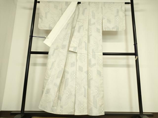 平和屋着物▽上質な紬 単衣 正倉院花文 正絹 逸品 DAAV5020az