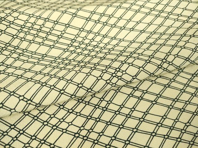 平和屋着物▽上質な小紋 単衣 網目文 正絹 逸品 DAAV5024az