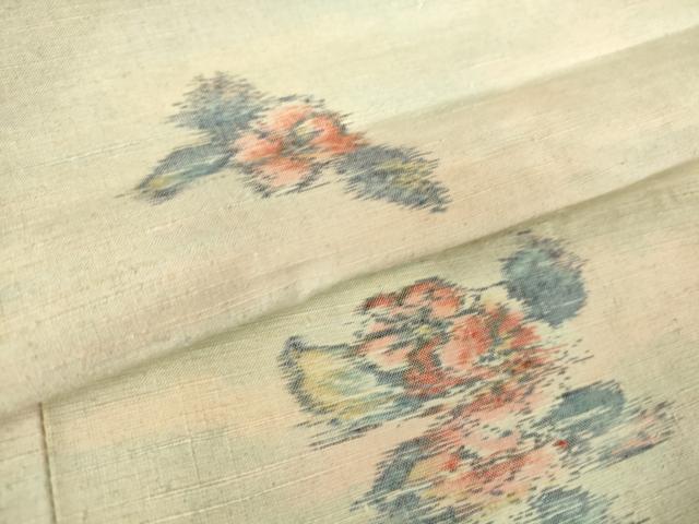 平和屋着物▽上質な紬 単衣 舞花文 正絹 逸品 DAAV5031az