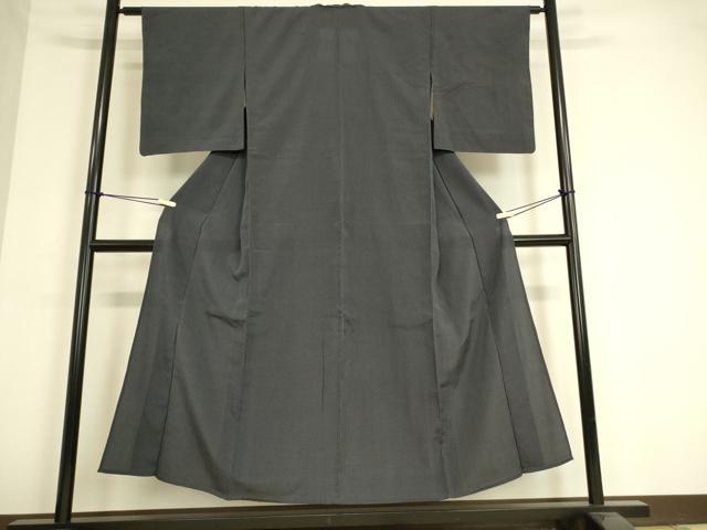 平和屋着物▽上質なお召 単衣 格子 正絹 逸品 DAAV5041az