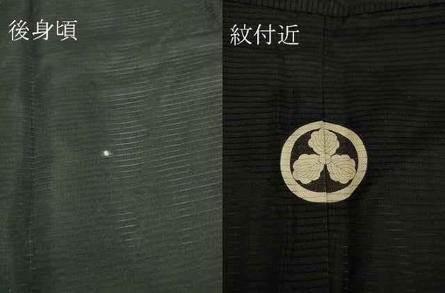 平和屋着物▽男性 黒紋付 長羽織 絽 正絹 逸品 DAAV5069az