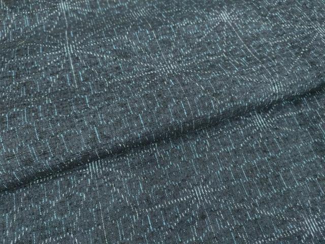 平和屋着物▽上質な紬 単衣 麻の葉文 正絹 逸品 DAAV5084az
