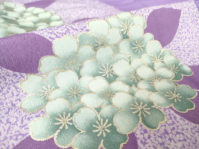 平和屋着物▽訪問着 単衣 草花文 金彩 洗える着物 DAAV5171az