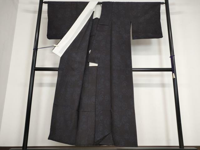 平和屋着物▽結城ちぢみ 単衣 雪輪文 正絹 逸品 DAAV5184az