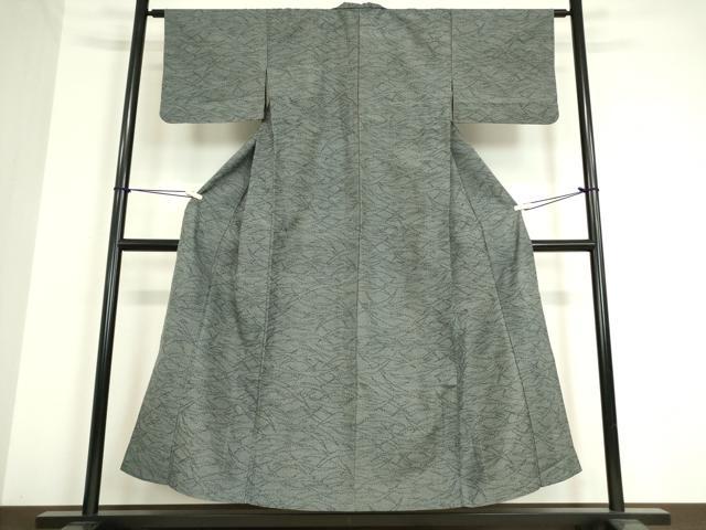 平和屋着物▽上質な紬 単衣 霞文 正絹 逸品 DAAV5189az