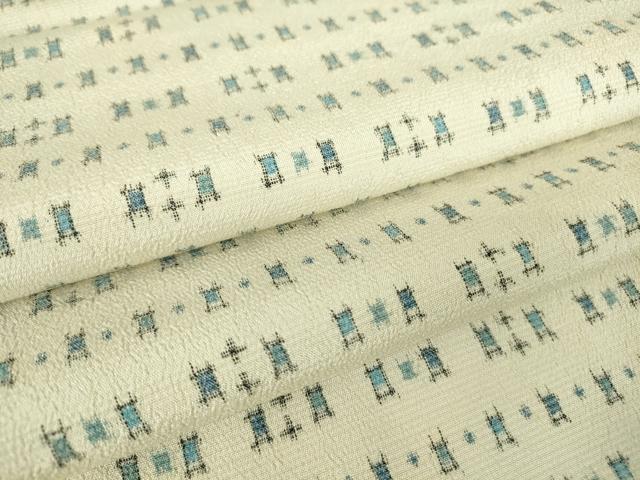 平和屋着物▽本塩沢 単衣 横段文 正絹 逸品 DAAV5202az