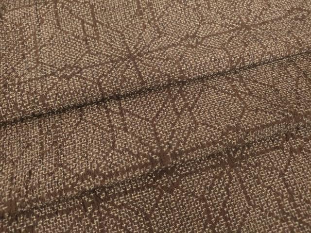 平和屋着物▽結城ちぢみ 単衣 麻の葉文 正絹 逸品 DAAV5211az