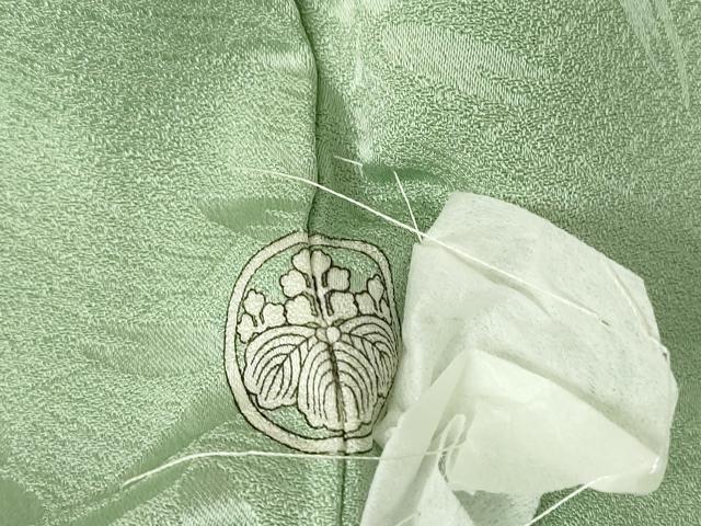 平和屋着物▽上質な色無地 単衣 笹地紋 錆青磁色 正絹 逸品 未使用 DAAV5213az