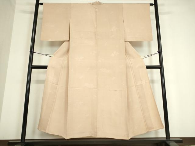 平和屋着物▽上質な色無地 単衣 流水花地紋 肌色 正絹 逸品 DAAV5217az