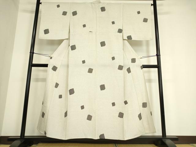 平和屋着物▽上質な小紋 単衣 破れ色紙文 正絹 逸品 DAAV5316az