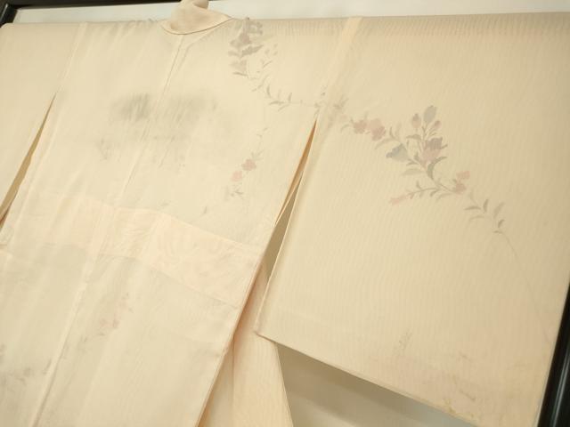 平和屋着物▽訪問着 無双 紗袷 紗×紗 草花文 正絹 逸品 DAAV5319az