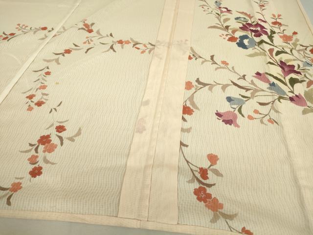 平和屋着物▽訪問着 無双 紗袷 紗×紗 草花文 正絹 逸品 DAAV5319az