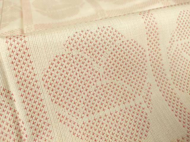 平和屋着物▽上質な紬 単衣 格子花文 正絹 逸品 DAAV5320az