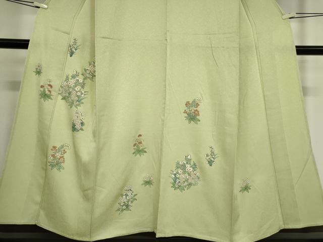 平和屋着物▽訪問着 単衣 草花文 金彩 正絹 逸品 DAAV5360az