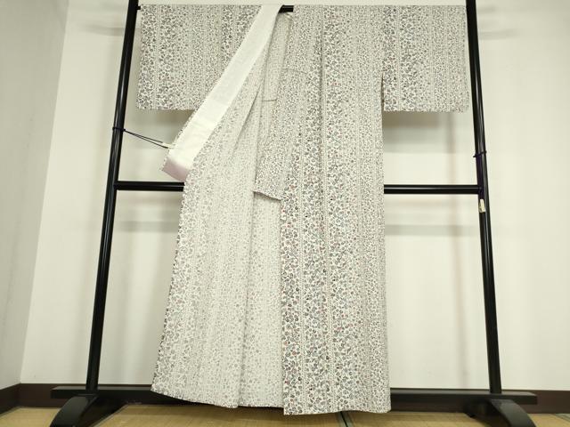 平和屋着物▽上質な小紋 単衣 更紗花間道 正絹 逸品 DAAV5361az