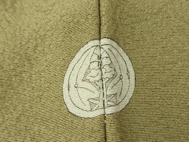 平和屋着物▽上質な色無地 単衣 鶸茶色 正絹 逸品 DAAV5410az