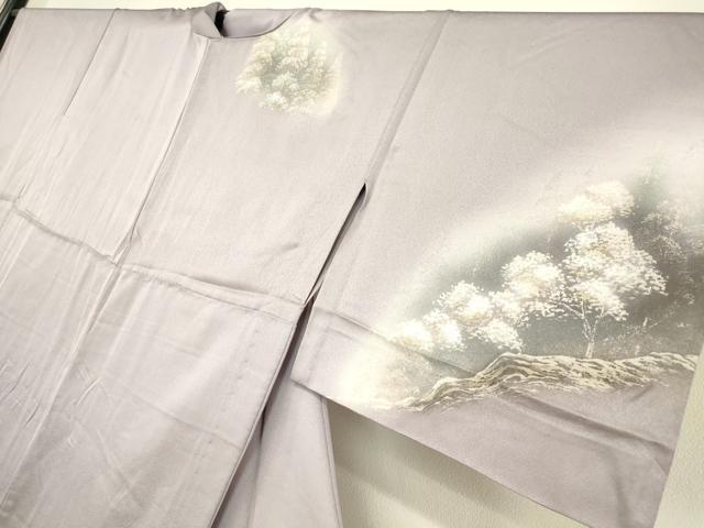 平和屋着物▽訪問着 単衣 樹林文 暈し染め 金彩 正絹 逸品 DAAV5426az