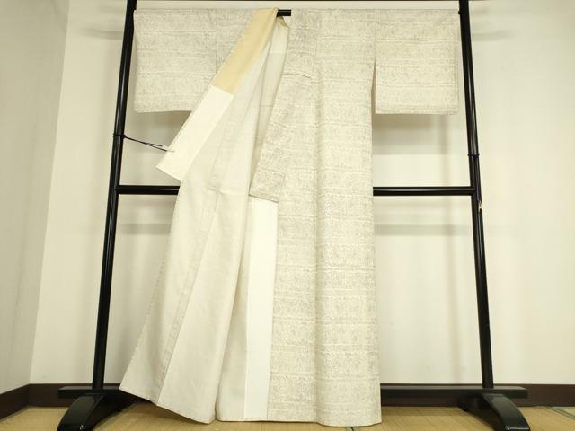 平和屋着物▽上質な紬 単衣 花鳥文 反端付き 正絹 逸品 DAAV5431az