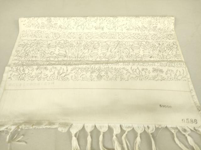 平和屋着物▽上質な紬 単衣 花鳥文 反端付き 正絹 逸品 DAAV5431az